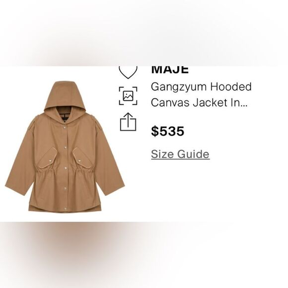 Maje Gangzyum Hooded trench Windbreaker barn chore Jacket Preppy. 2/L or XL - Picture 16 of 16